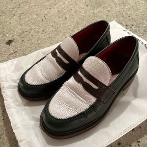 Aime Leon Dore Green and White Loafers